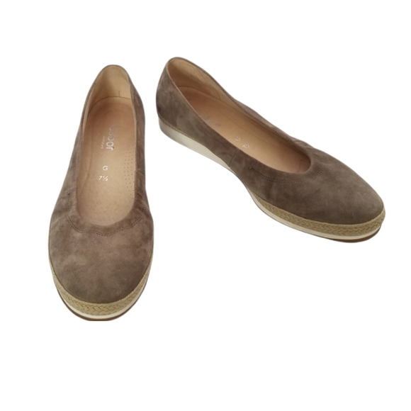 Gabor Wallaby Jute Espadrilles Easy Walking suede flats - Picture 2 of 5